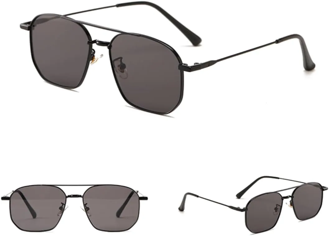 

Ретро солнцезащитные очки с двойной перемычкой и металлической оправой для женщин и мужчин, с прозрачными линзами Ocean и защитой от УФ-излучения UV400 TVTBBVV, 8