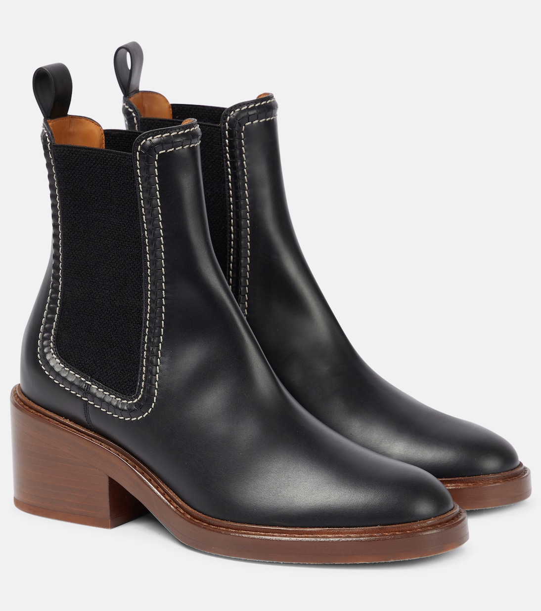Ботильоны из кожи Mallo Chloé, черный
