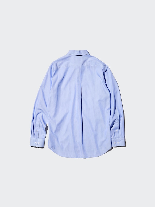 Рубашка regular fit из поплина, button-down (тонкая полоска) Uniqlo, 13 red — фото 4
