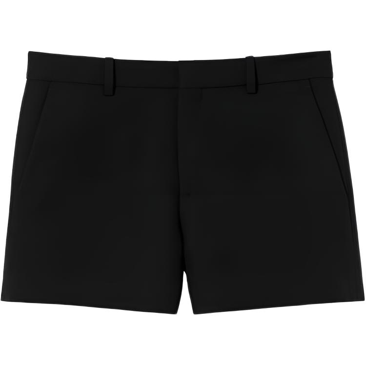 

Шорты из шерсти и шелка с вышивкой GUCCI, черный