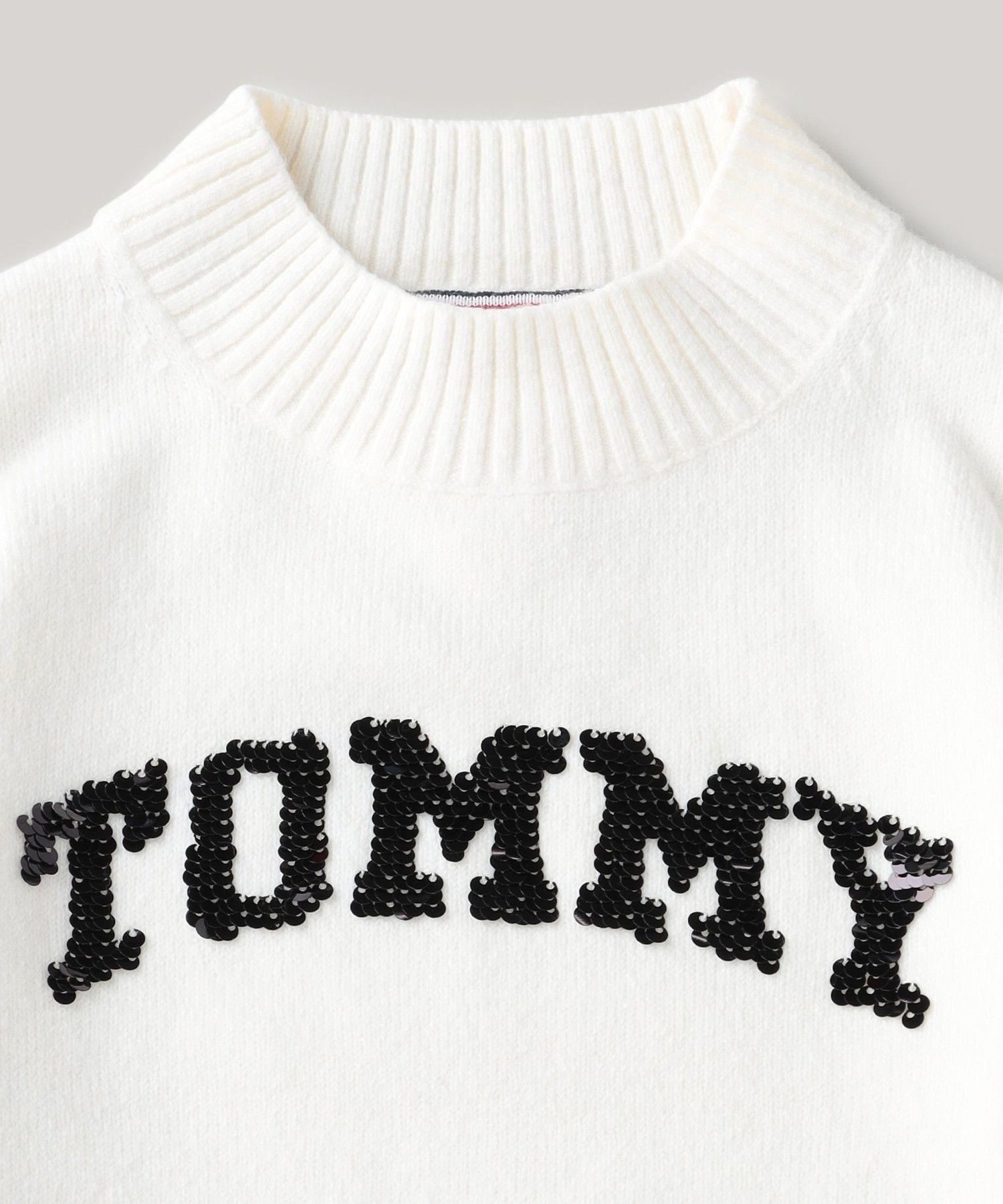 Девичьи шлёпанцы Tommy, свитер с пайетками TOMMY HILFIGER, White Z00 — фото 3