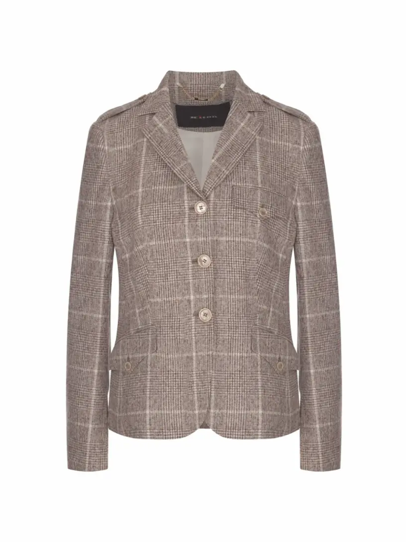 

Шерстяной жакет в клетку Kiton, мультиколор