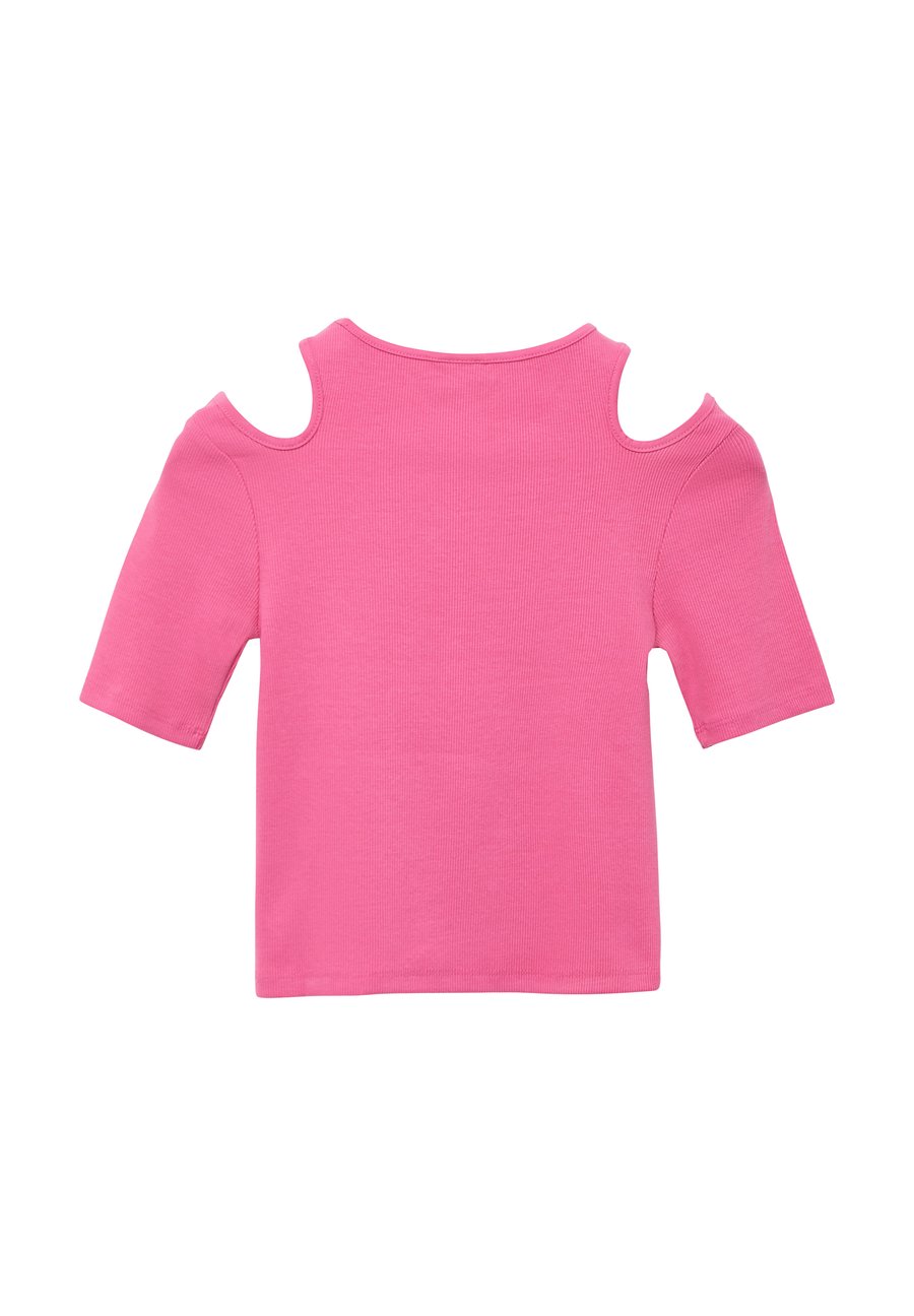 Футболка s.Oliver IM SLIM FIT AUS MIT CUT-OUTS, Pink — фото 4