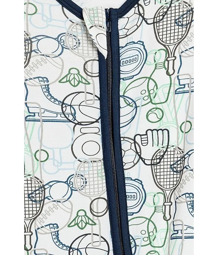 Пижама-слип с двухсторонней молнией Kickee Pants Kids, Natural & Portabella Soccer — фото 3