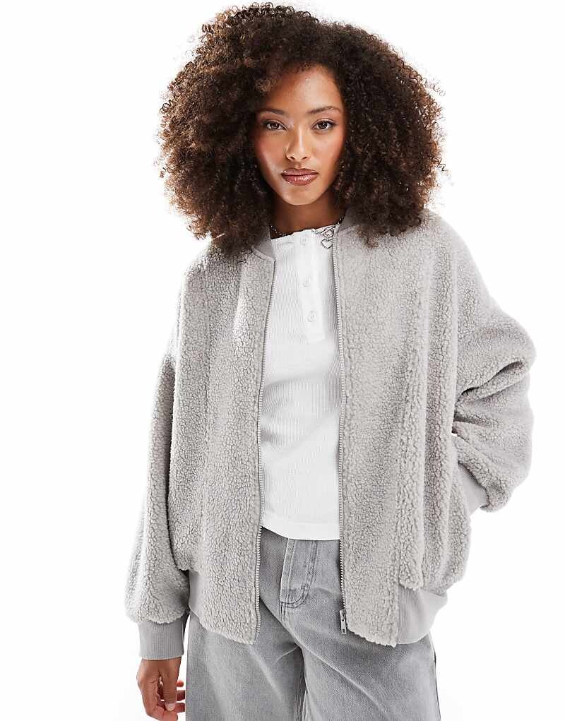 

ASOS DESIGN – Серый свитшот-бомбер с круговым узором