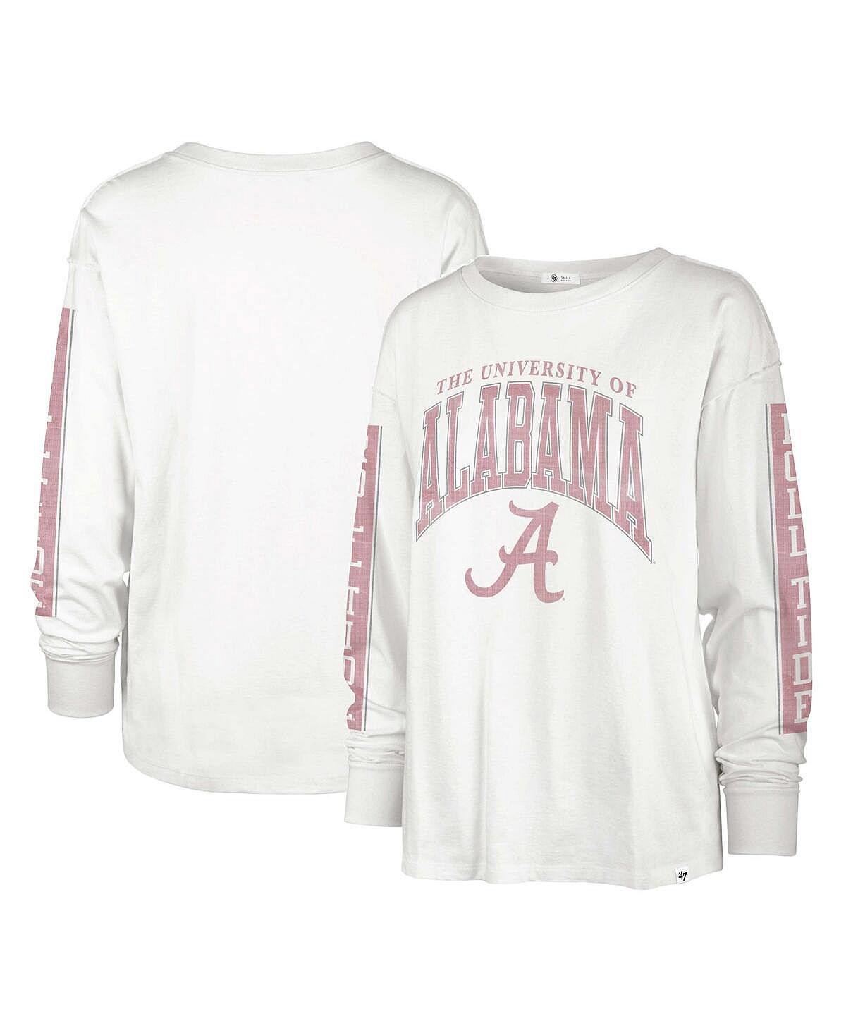 

Женская белая футболка с длинным рукавом Alabama Crimson Tide Statement SOA 3-Hit '47 Brand, белый