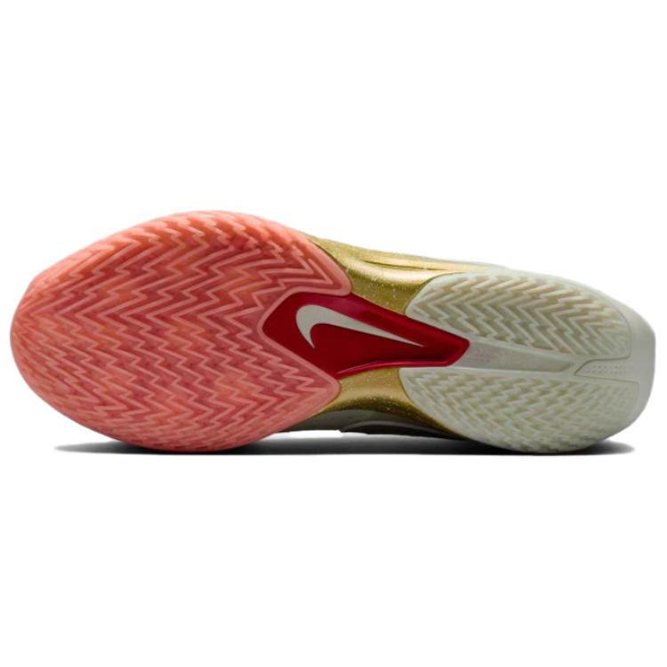 Nike Air Zoom G.T. Cut 3 Антискользящие Износостойкие Низкие Баскетбольные Кроссовки Мужские Белые, Белый/Оранжевый — фото 4