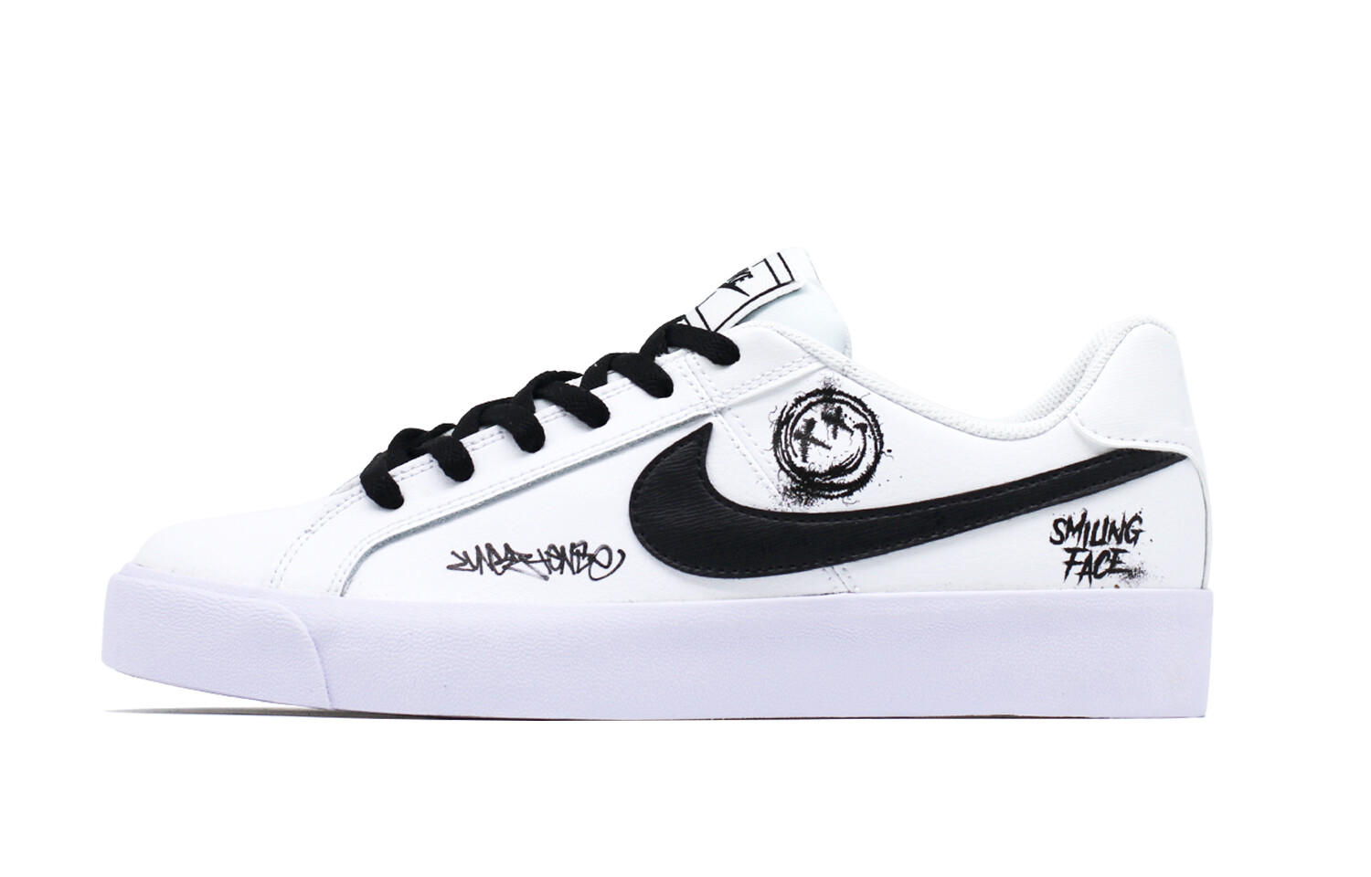 

Кроссовки Nike Court Royale Skateboarding Shoes Unisex Low-top White/black, черный/белый