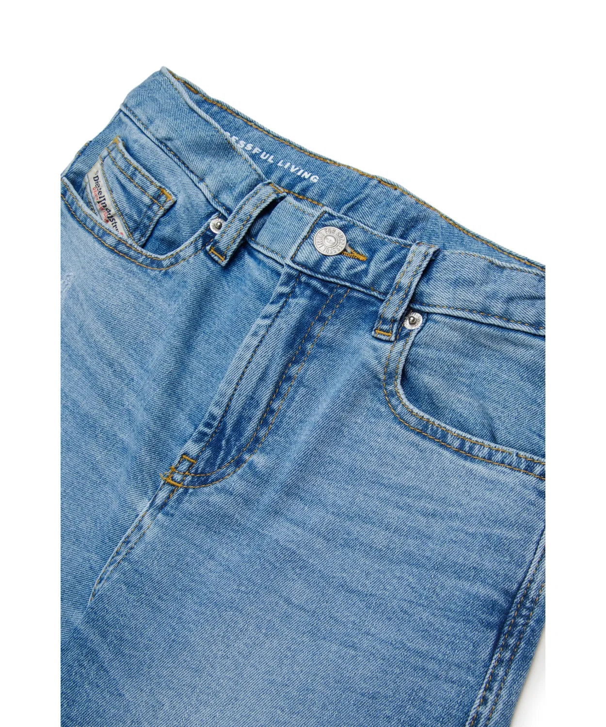 Детские джинсовые шорты Diesel D-ARGJX-SHORT-J светло-индиго — фото 3