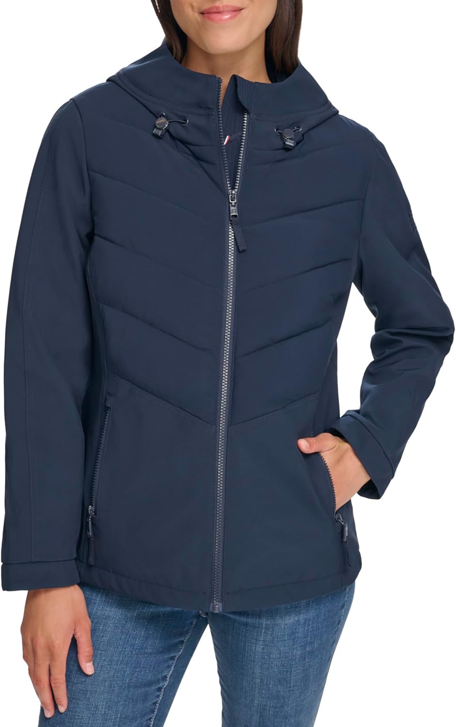 

Женская спортивная куртка Tommy Hilfiger, устойчивая к непогоде, Navy