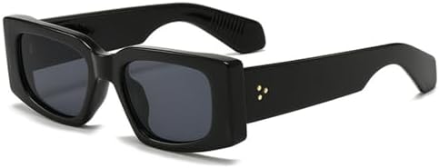 

Модные женские солнцезащитные очки с винтажными заклепками, мужские желто-синие очки с защитой от УФ-излучения UV400, трендовые панк-солнцезащитные очки MTZJH, Black Gray