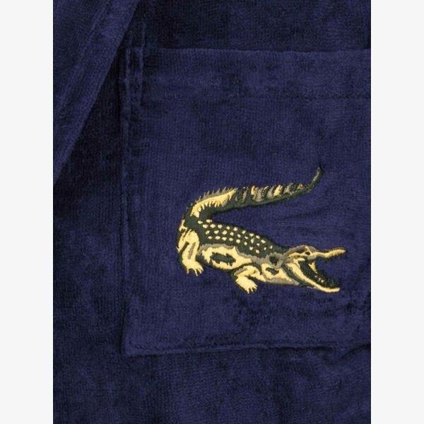 Халат из морского органического хлопка Lacoste, синий — фото 2
