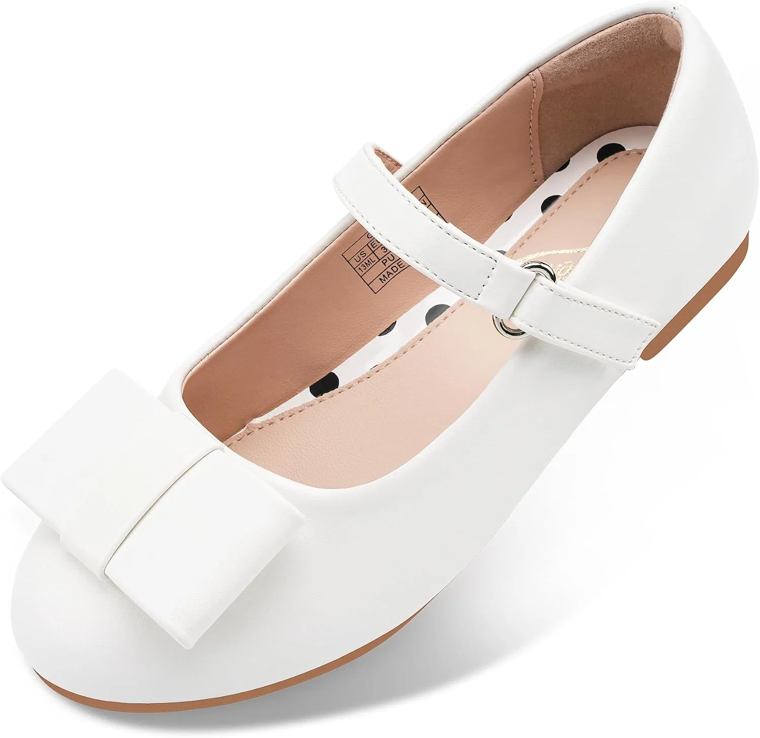 Детские туфли Мэри Джейн для девочек с бантом Stelle, White