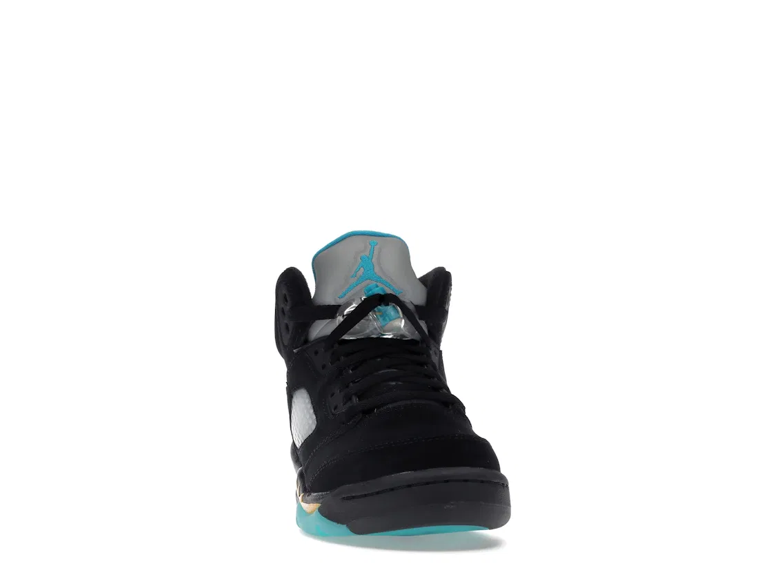 Детские кроссовки Lifestyle с принтом Jordan 5 Retro Jordan, Black/Aquatone/Taxi — фото 2