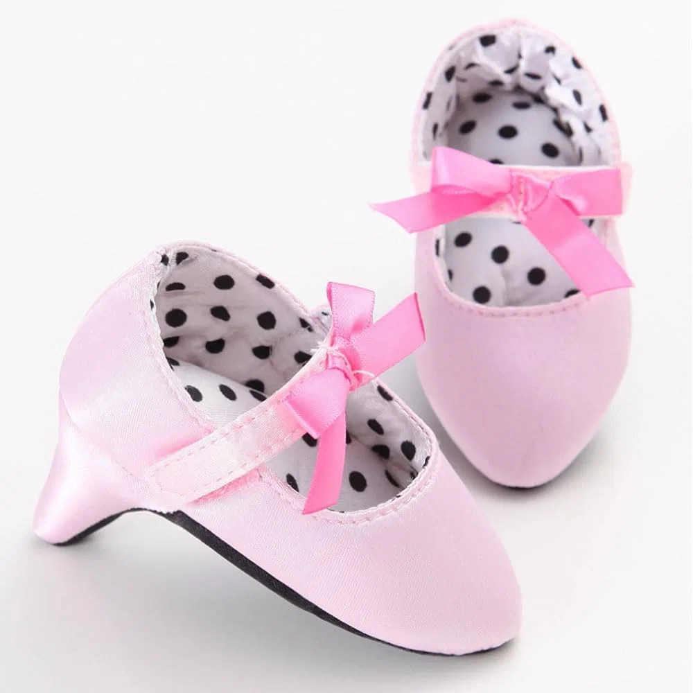 Детские туфли для девочек с бантом Nsywmzy, Pink — фото 3