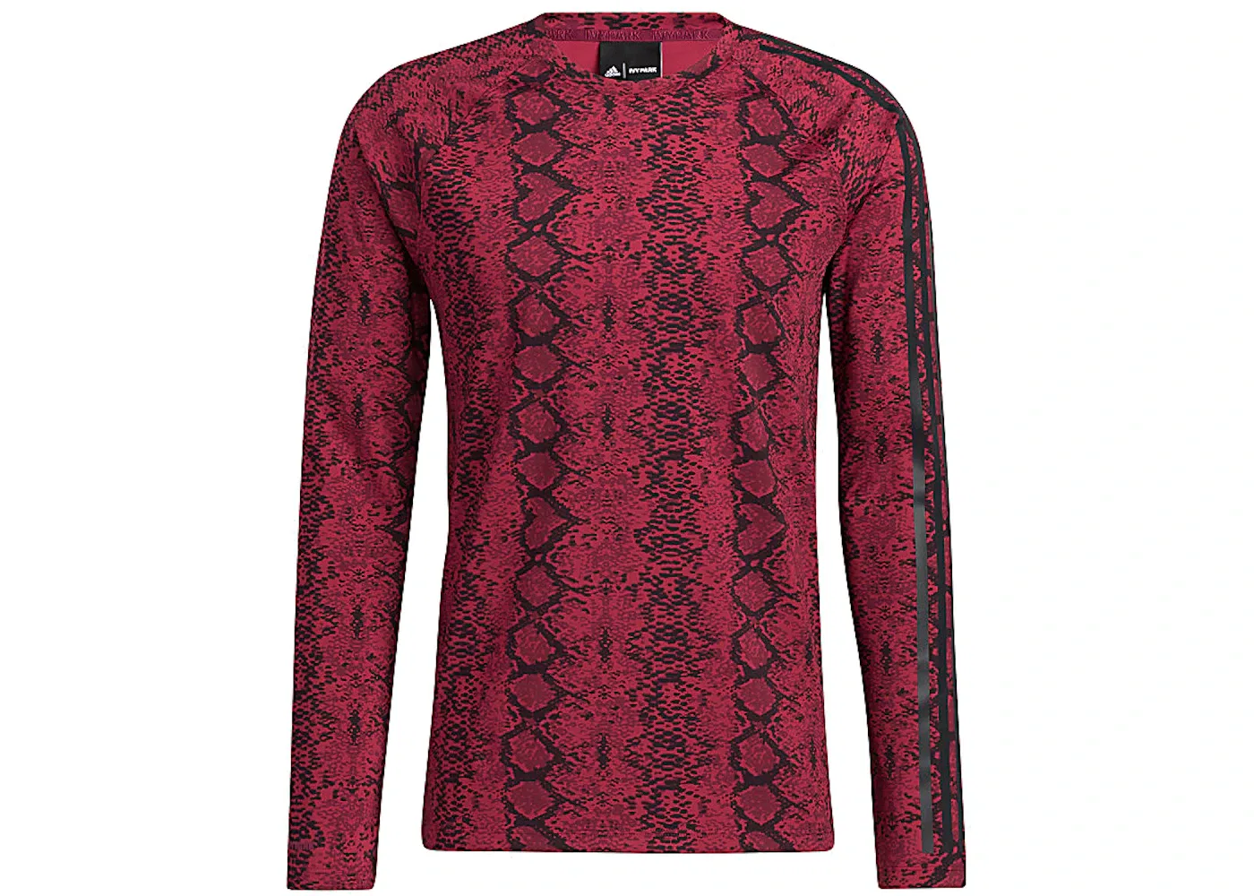 Мужская футболка с принтом Adidas Ivy Park Baselayer Top, Cherry Wood/Black