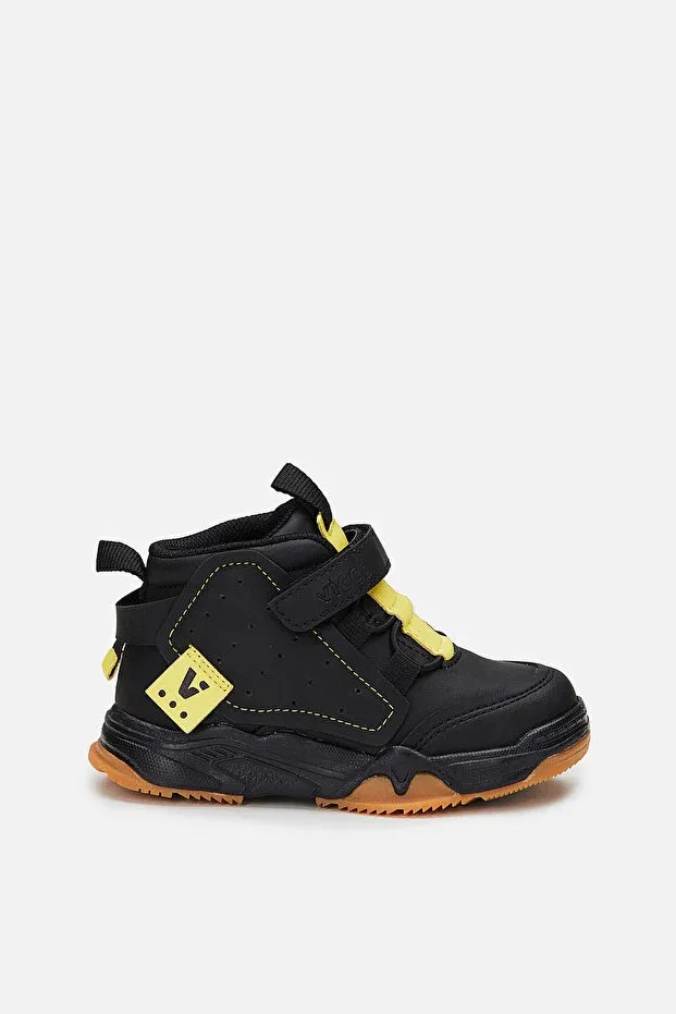 Детские ботинки для девочек с коротким каблуком Omega Vicco, Black/Yellow