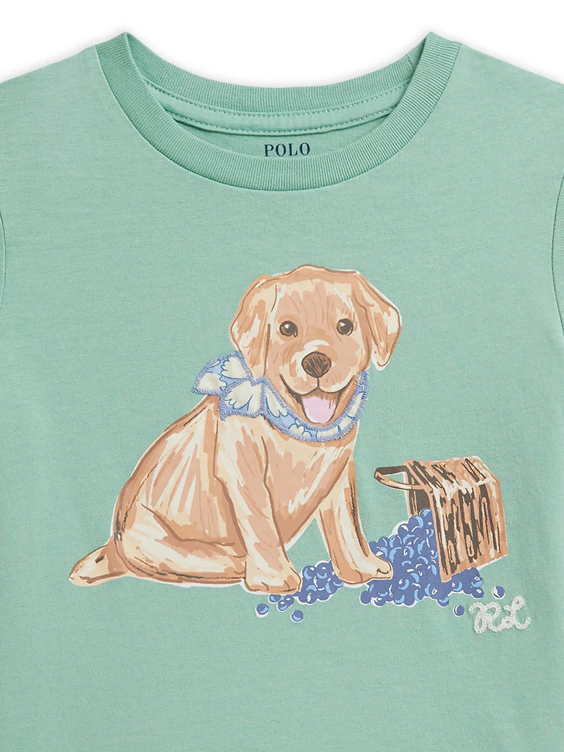 Футболка стандартного кроя для девочки Polo Ralph Lauren, зеленый — фото 3