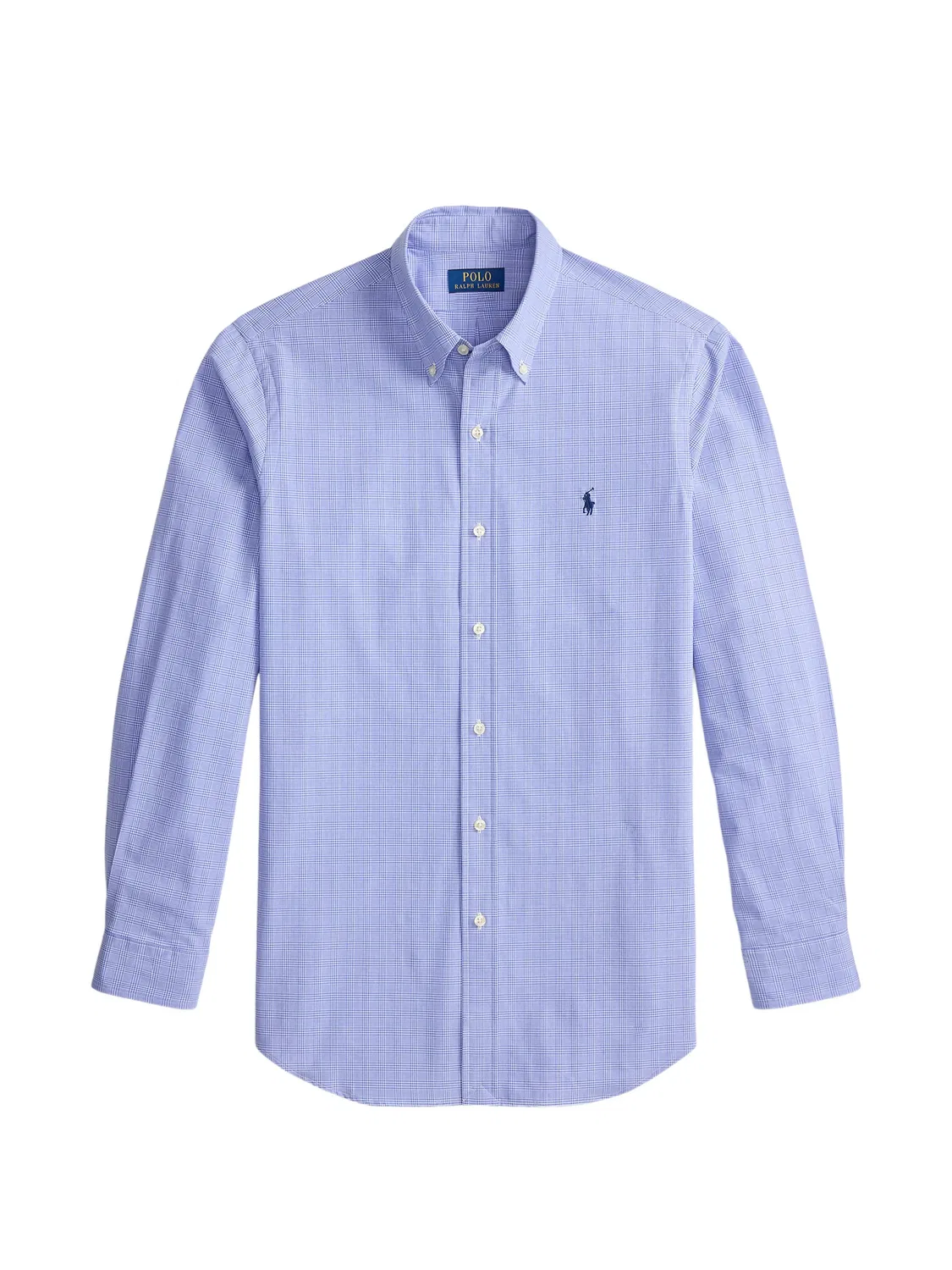 Рубашка в клетку с логотипом, синяя Polo Ralph Lauren, синий