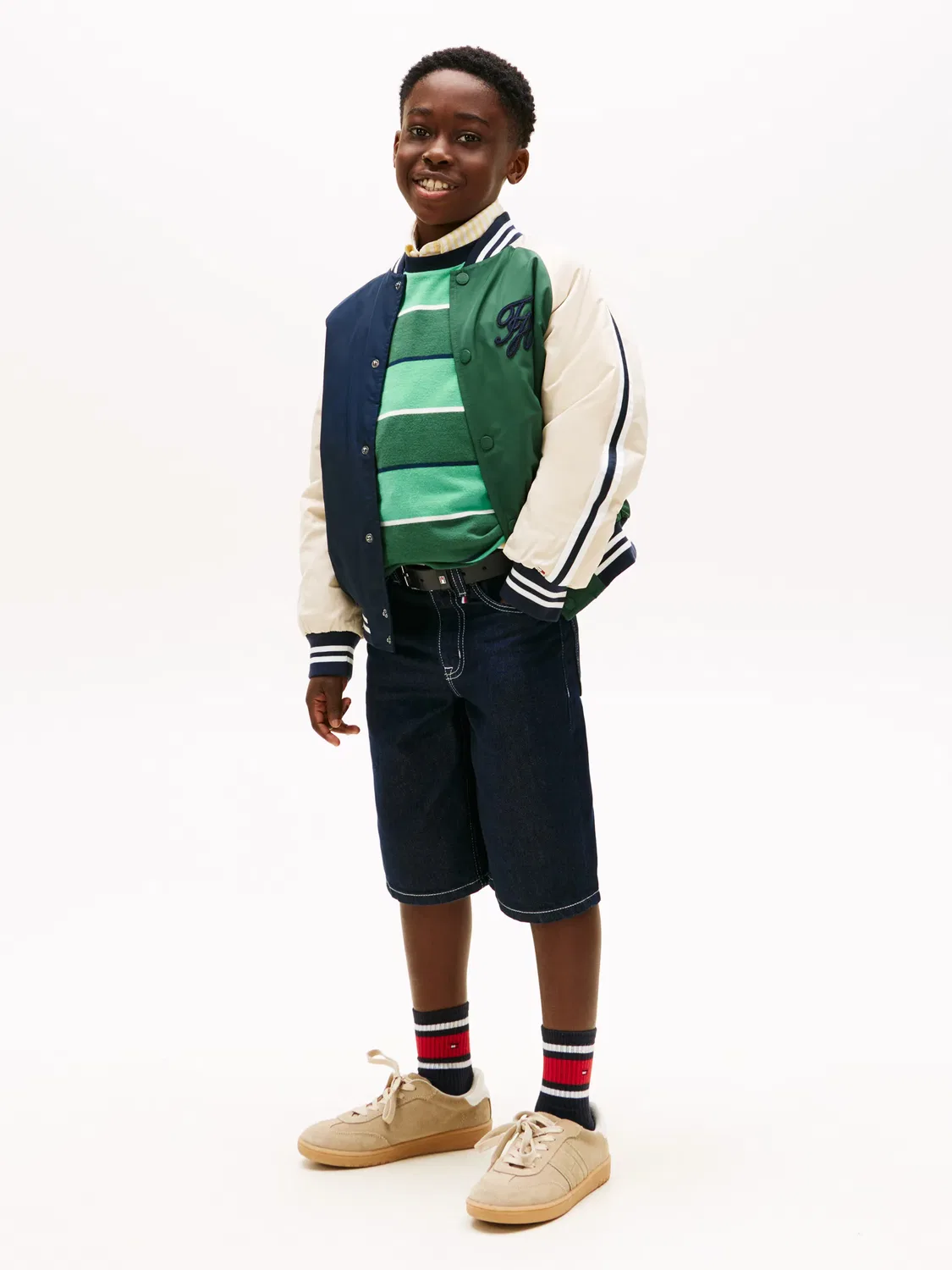 Детские шорты-бермуды для мальчиков джинсовые свободного кроя Tommy Hilfiger, Azul