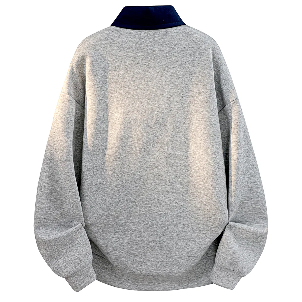 Детская толстовка с отложным воротником прямого кроя Straight Fit, PAL ONGACO, White Gray — фото 4