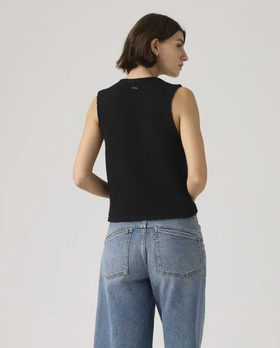 Женский вязаный жилет с круглым вырезом Levi's, Negro — фото 2