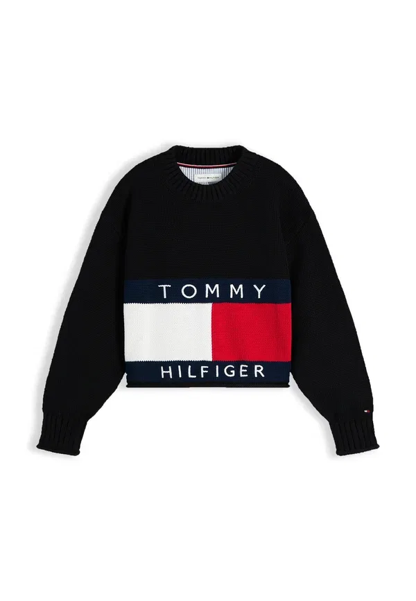 Джемпер хлопковый Heritage Tommy Hilfiger, черный — фото 4
