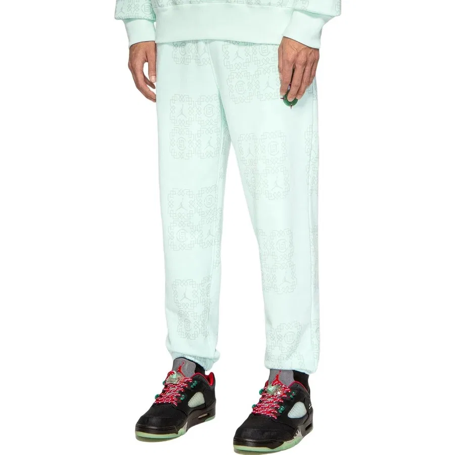 Спортивные брюки с принтом Jordan x CLOT Jade Fleece Sweatpants, Nike, Зеленый