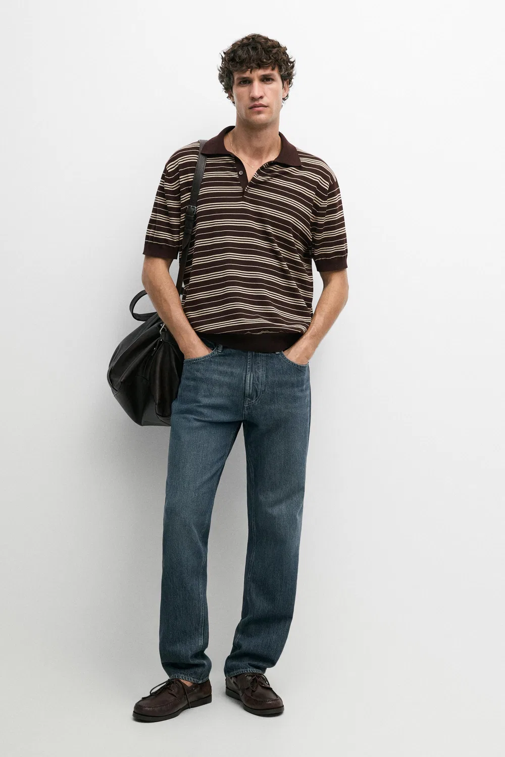 Джинсы Massimo Dutti Tapered Fit, синий — фото 3