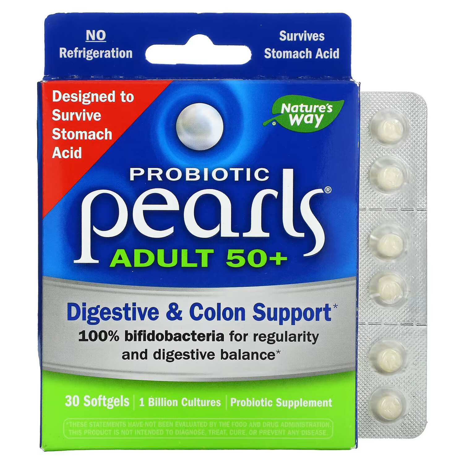 

Nature's Way Пробиотик Pearls для взрослых 50+, 30 капсул