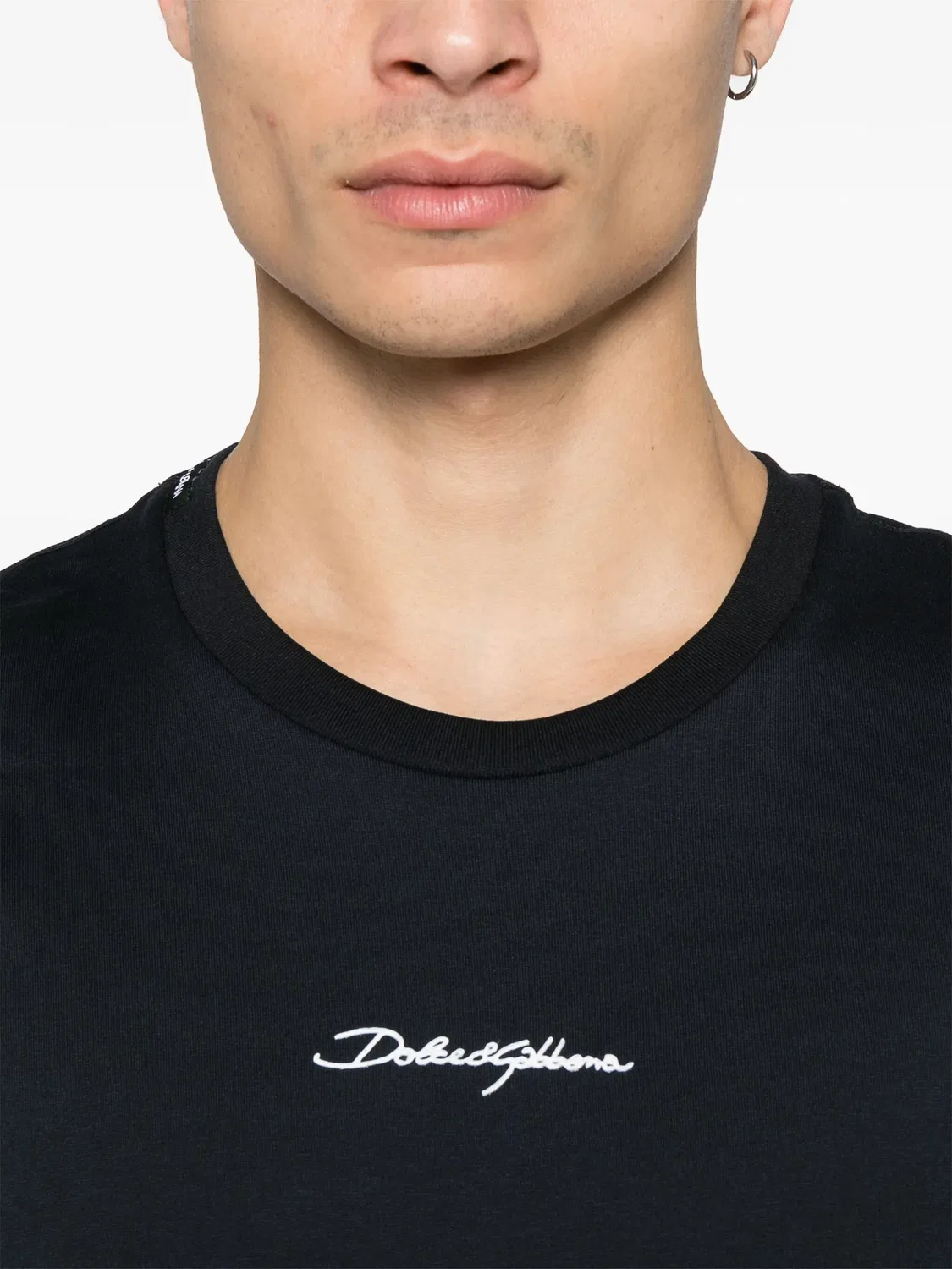 Dolce & Gabbana Футболка с вышитым логотипом, синий — фото 2