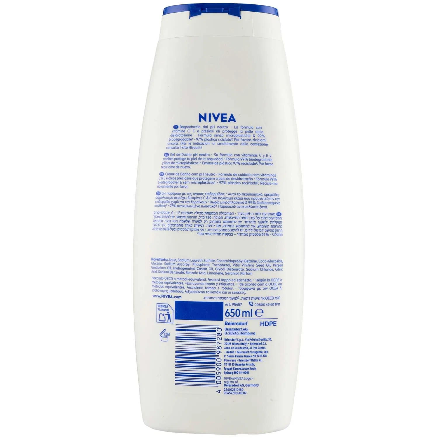Гель для душа Caresse & Orange, NIVEA, 650 мл — фото 3