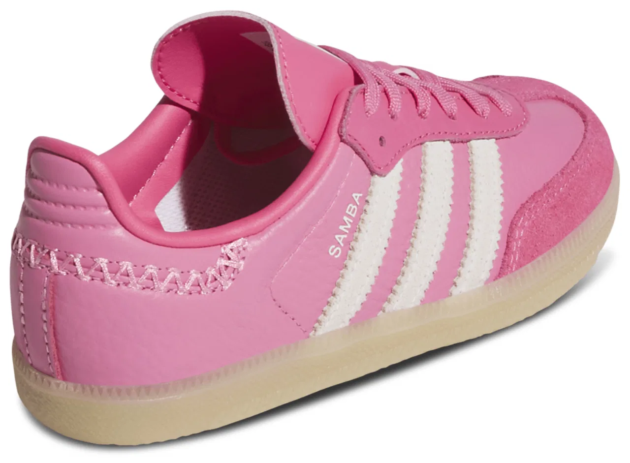 Кроссовки для девочек Samba Adidas, цвет Bliss Pink/Off White — фото 3