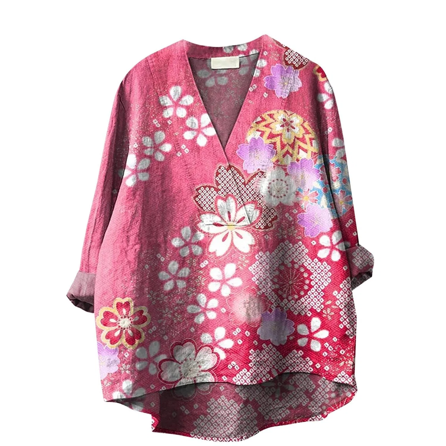 Женская блуза с принтом Small Western Casual Layered, Pink-g