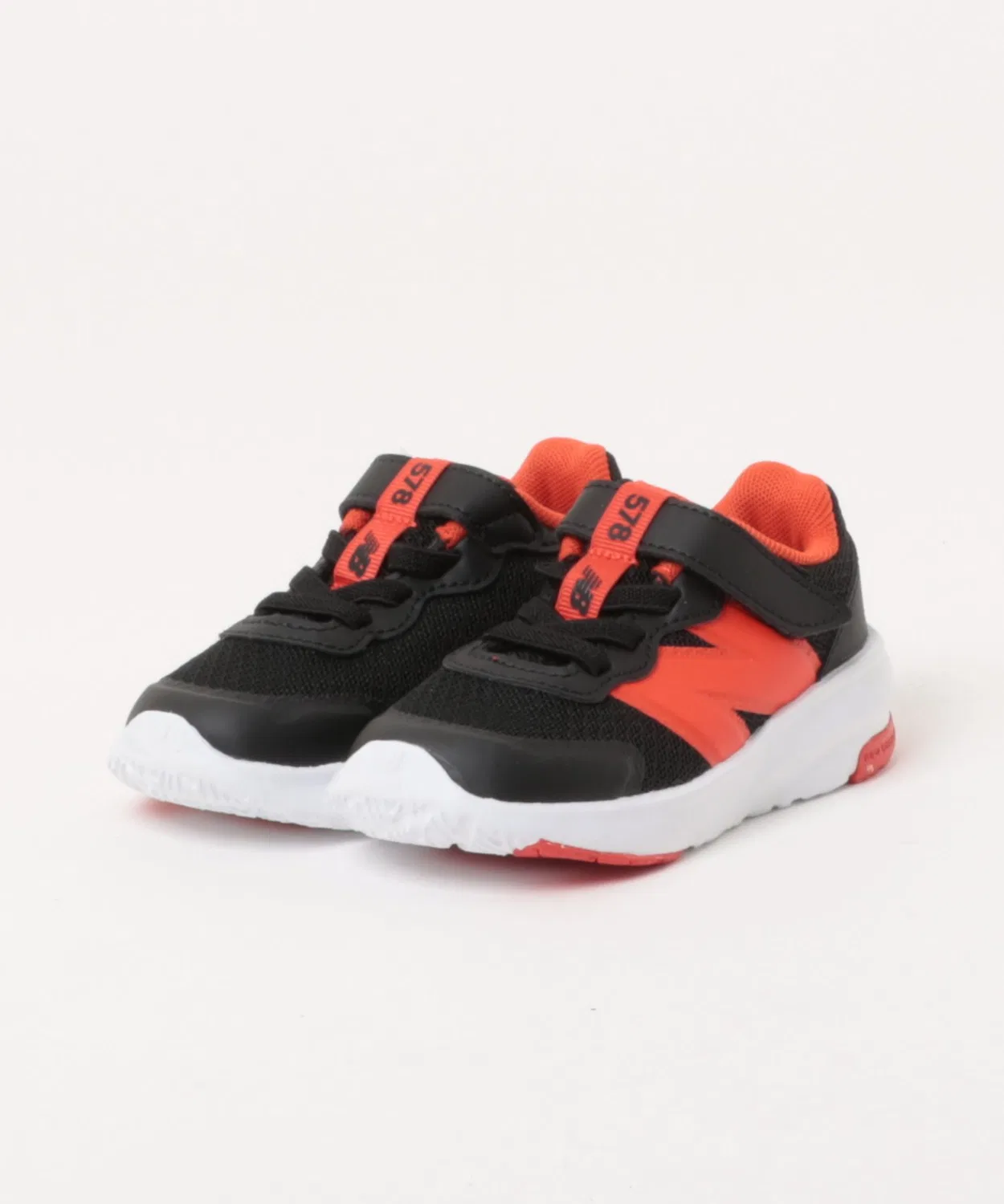 Детские кроссовки с липучкой и шнурком I578 New Balance, Black/Red