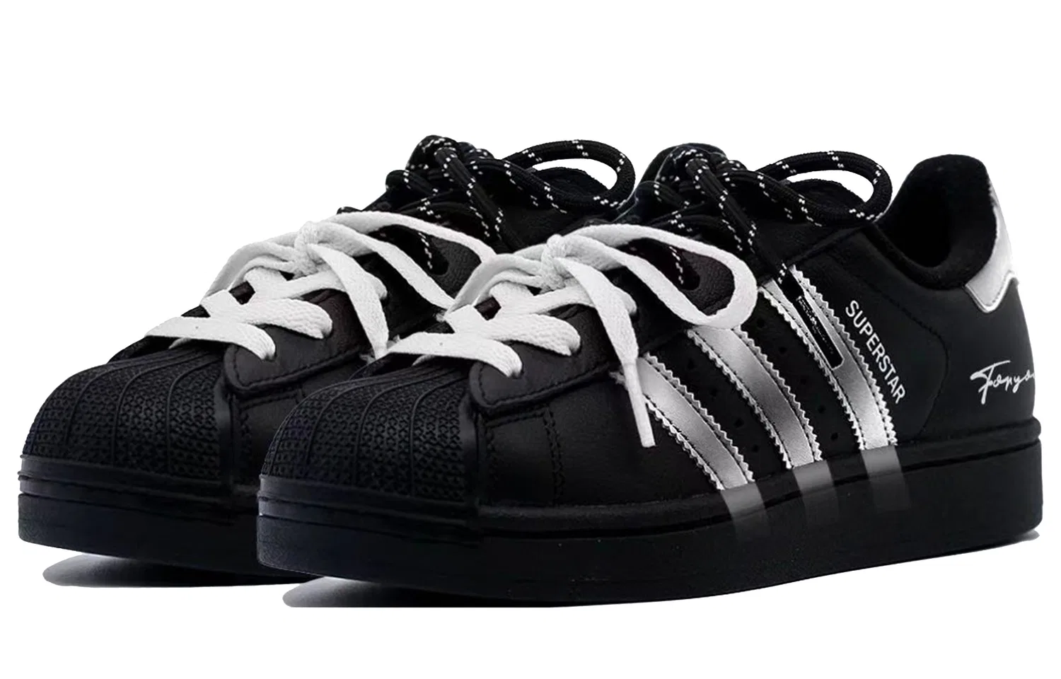 Детские кроссовки для скейтбординга Superstar 2, Adidas Originals, Silver Black — фото 4