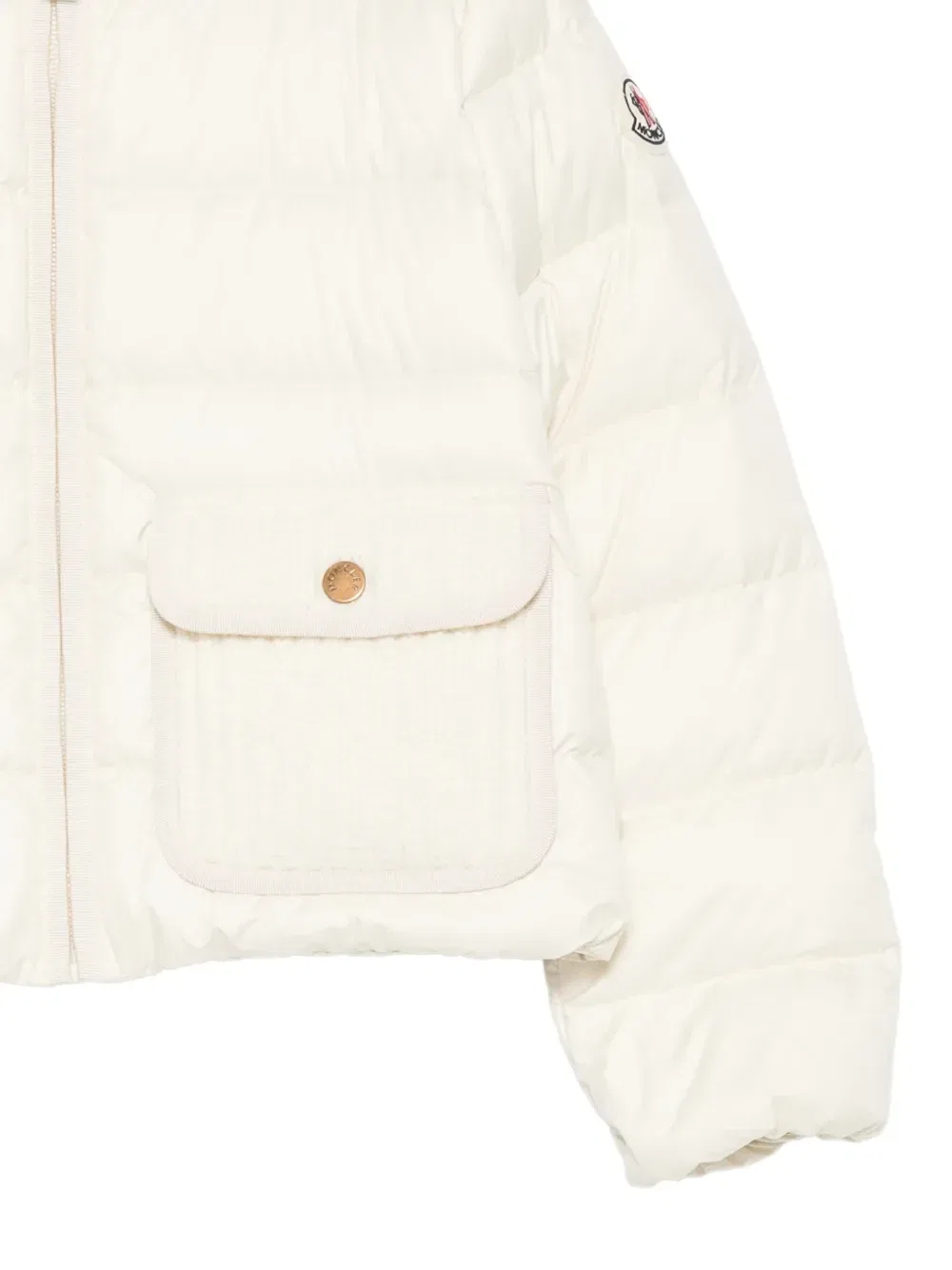 Куртка с капюшоном на подкладке Moncler Enfant, бежевый — фото 3