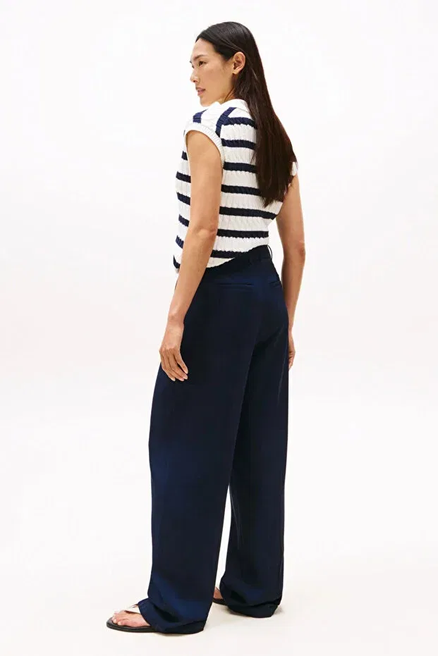Женские брюки прямого кроя из твила Tommy Hilfiger, Blue — фото 4