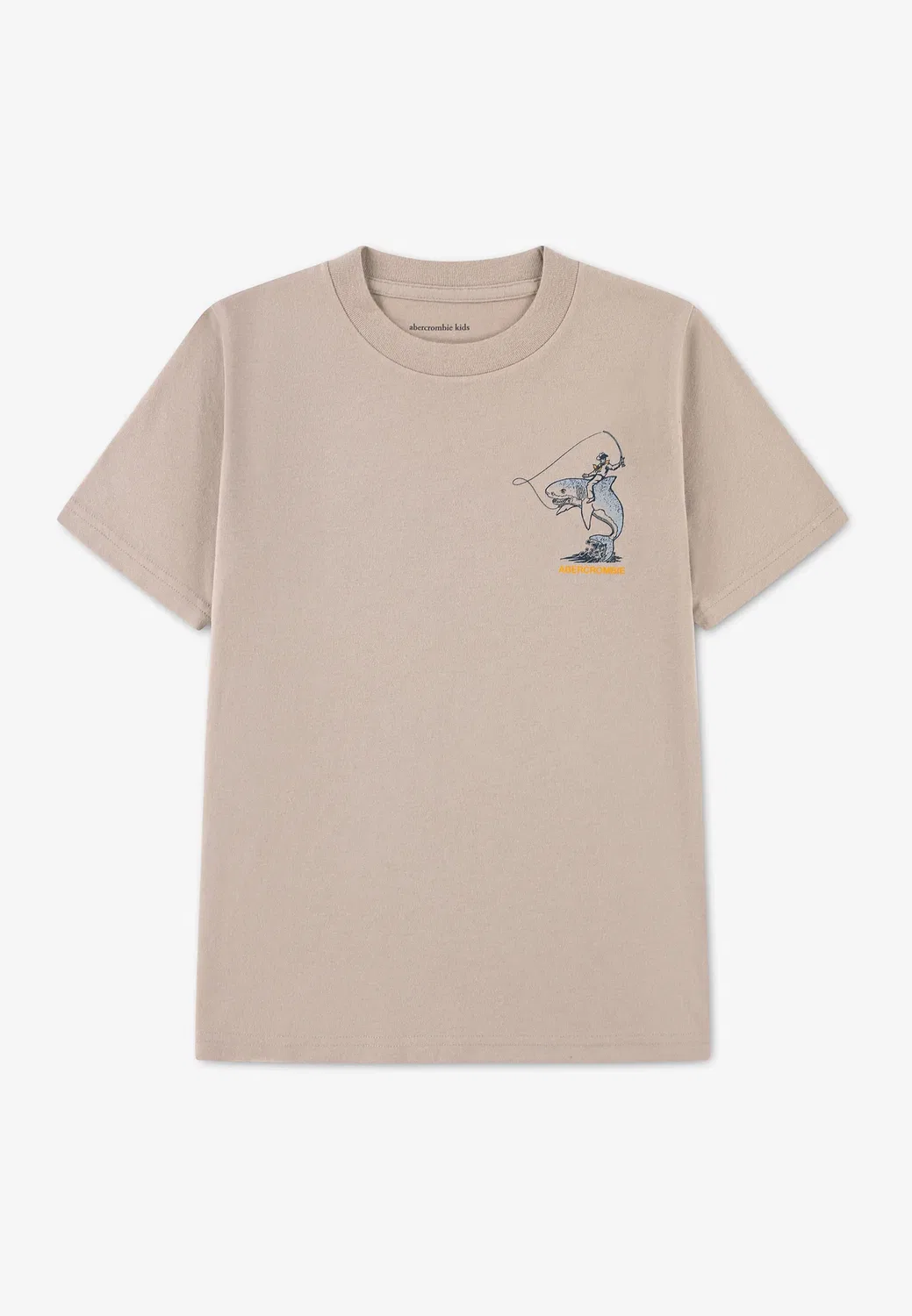 Футболка с принтом «Ковбой на акуле» Abercrombie & Fitch, Simply Taupe