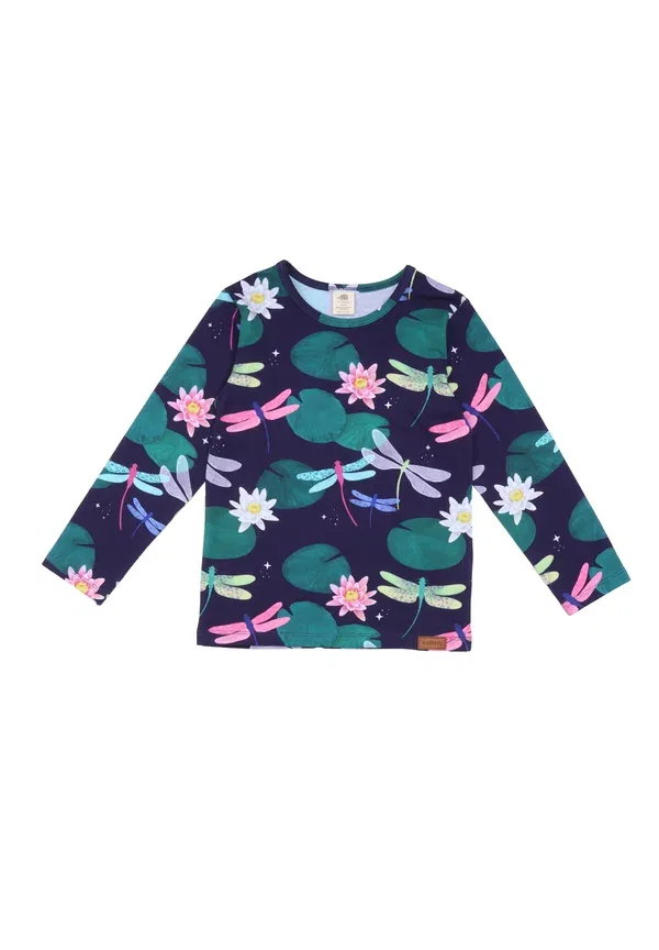 Футболка с длинным рукавом, животные, Colorful dragonflies-shirt unisex, Walkiddy, green, зеленый