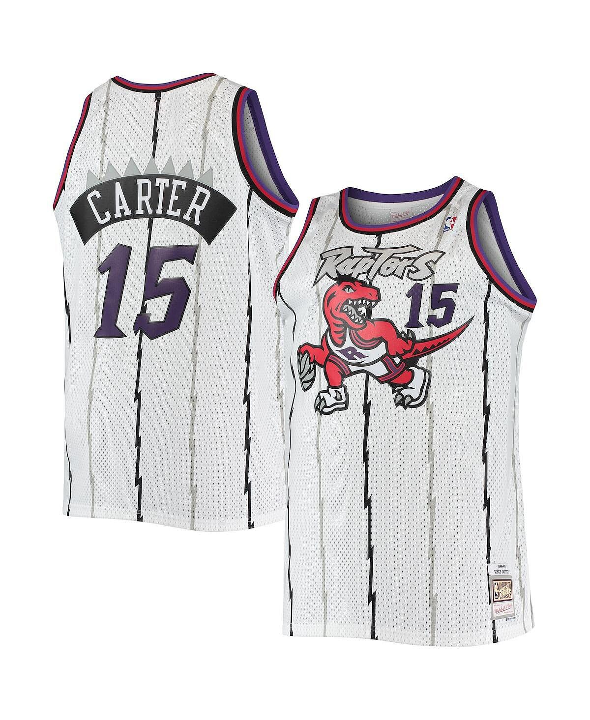 

Мужская джерси vince carter white toronto raptors big and tall hardwood classics swingman Mitchell & Ness, белый