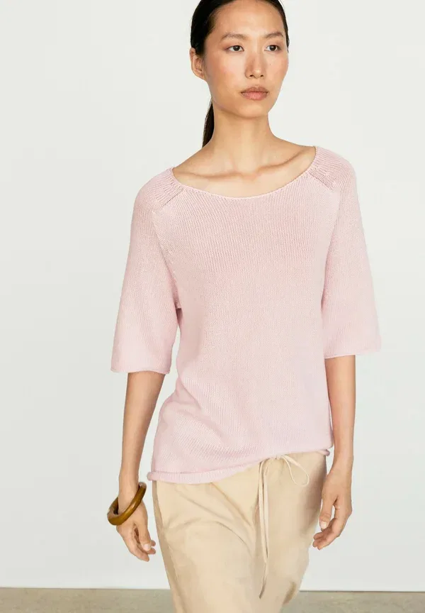 Футболка хлопковая Print t-shirt, Massimo Dutti, Pink, розовый