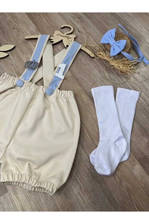 Детский комбинезон для мальчиков с принтом King Crown Concept, Feriatolye, Nude Color