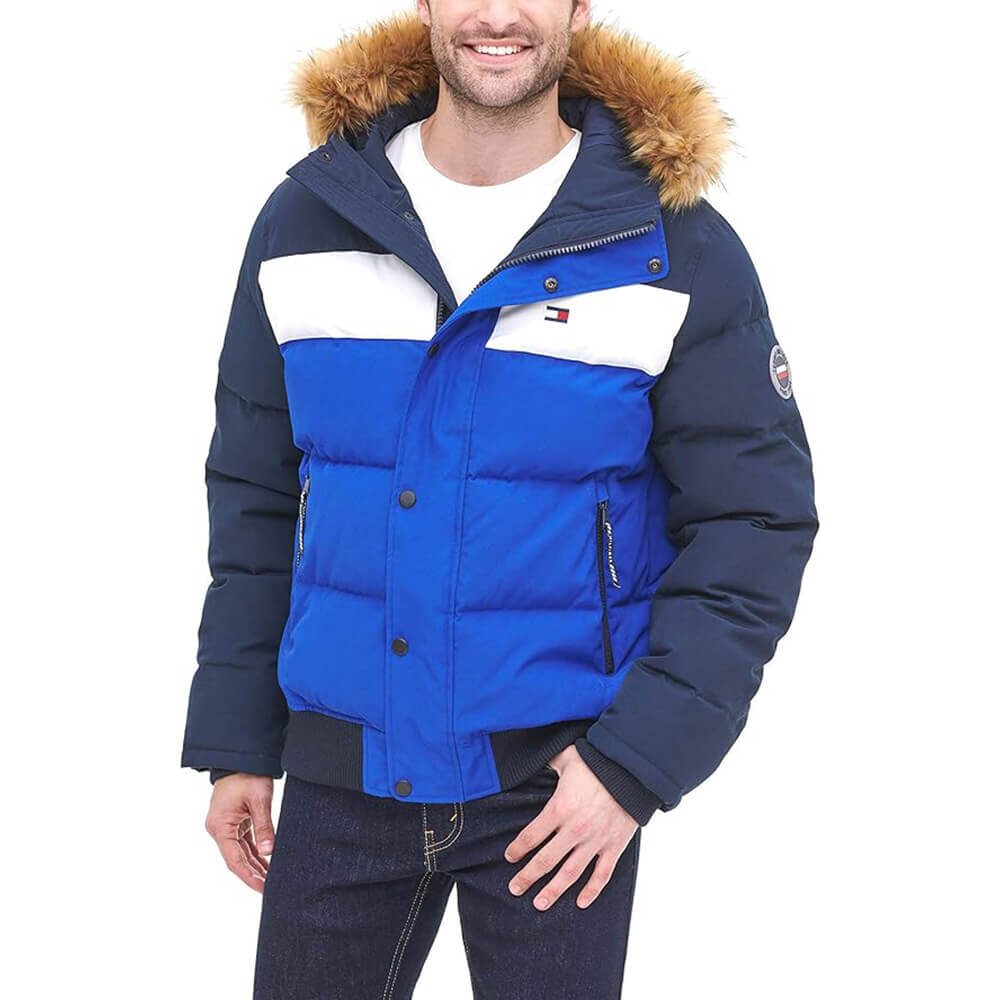 

Пуховик Tommy Hilfiger Men's, темно-синий/белый/синий