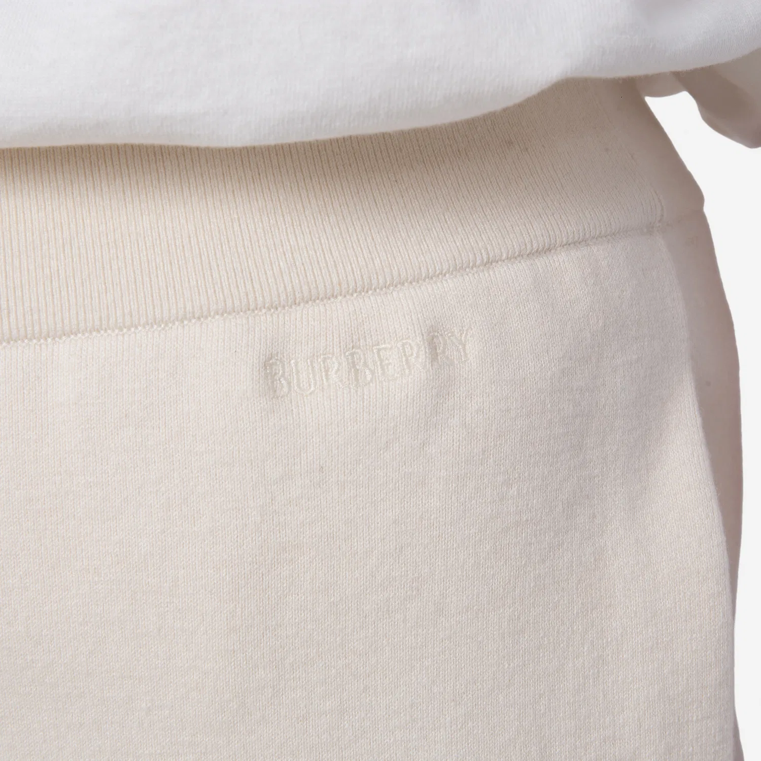 Брюки спортивные из кашемировой смеси Larkan Burberry, Natural White — фото 2
