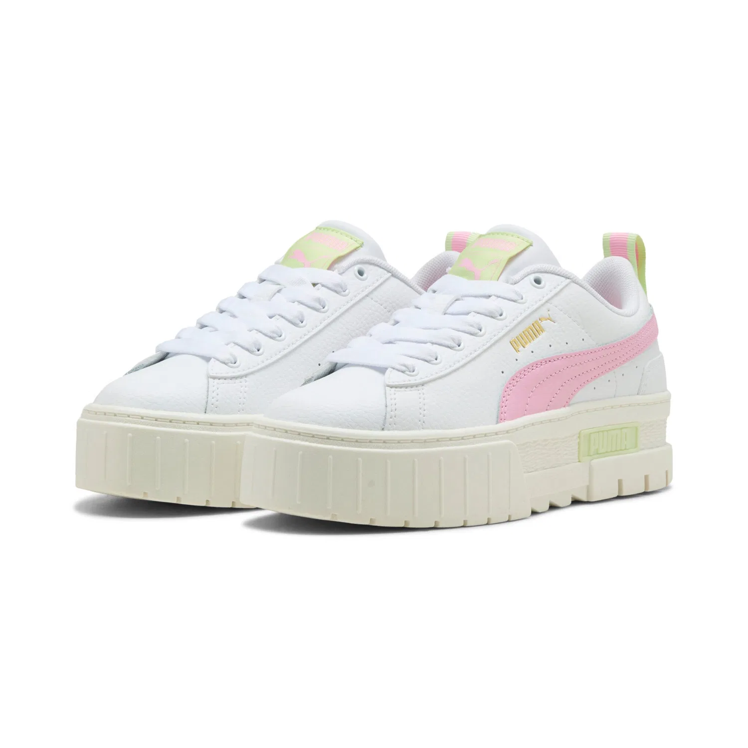 Детские кроссовки с платформой Mayze PUMA, White/Pink Shimmer