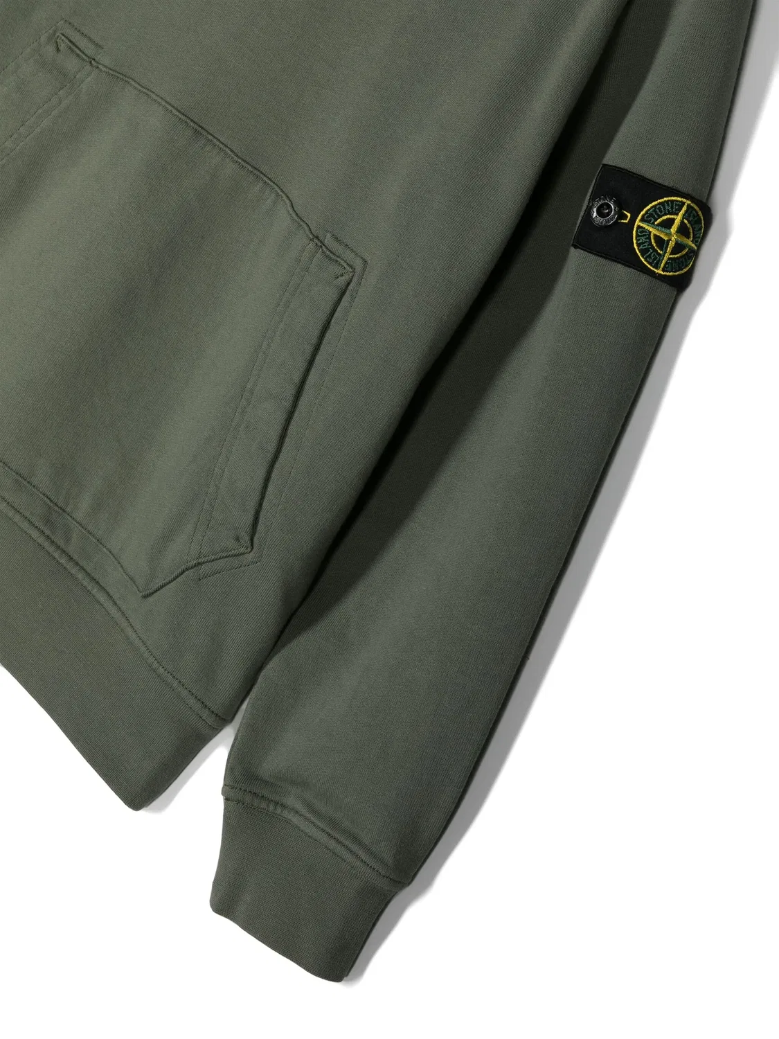 Хлопковое худи зеленого цвета Stone Island, зеленый — фото 2