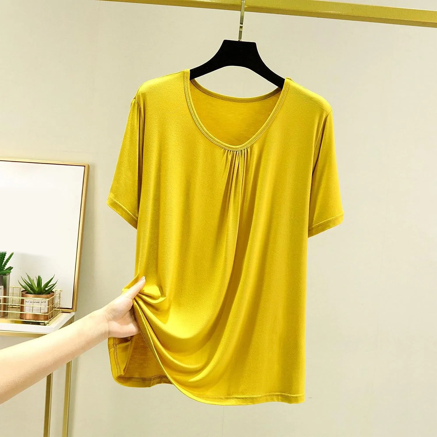 Женская футболка с круглым вырезом Athletic Running Workout, Yellow — фото 3