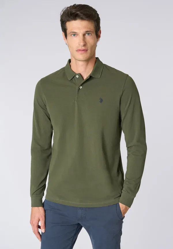 Футболка поло хлопок Long sleeved top U.S. Polo Assn., Green, зеленый