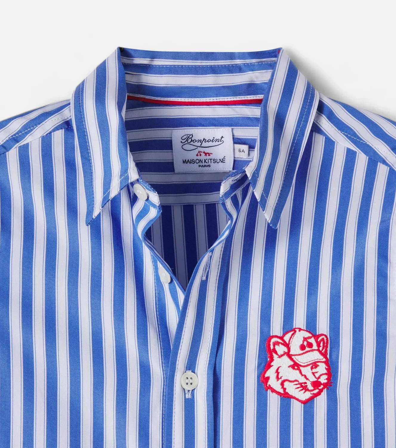 Рубашка хлопковая Tangui Bonpoint x Maison Kitsuné Bonpoint, синий — фото 3